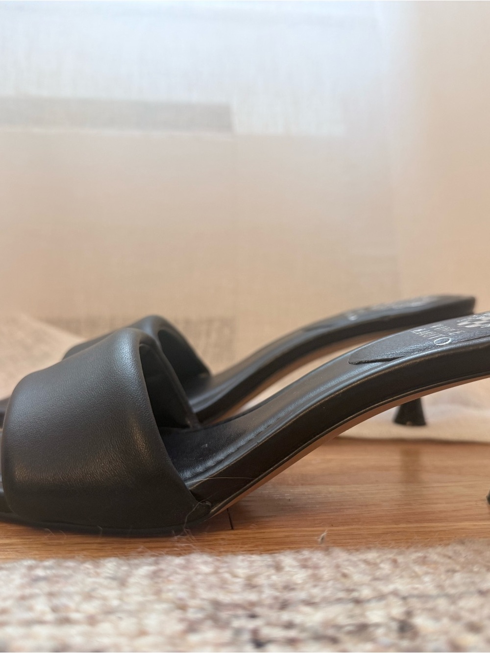 Vince Camuto Black Padded Slide Heels